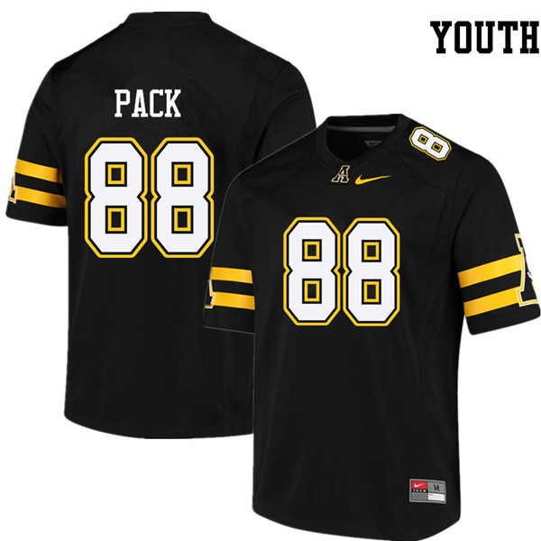 Youth #88 Cameron Pack Appalachian State Mountaineers College Football Jerseys Sale-Black - Click Image to Close